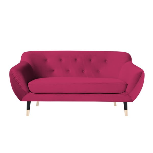 Amelie rózsaszín kanapé fekete lábakkal, 158 cm - Mazzini Sofas
