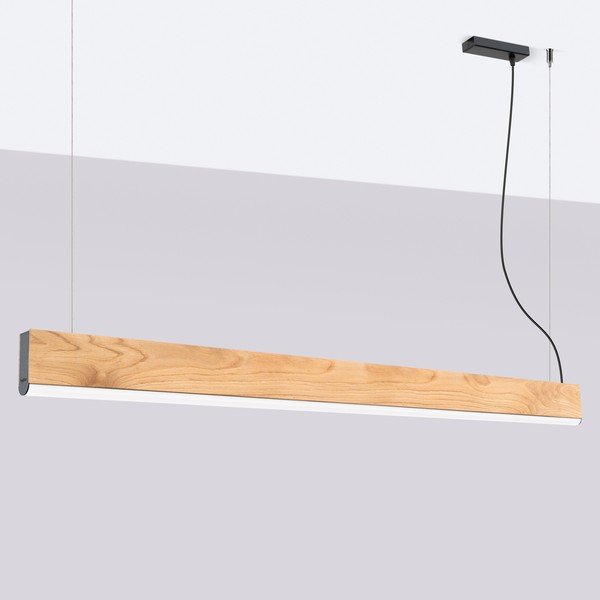 Natúr színű tömörfa LED függőlámpa LYKKE – Thoro-image-3