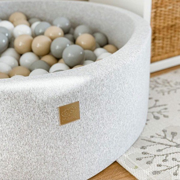 Szürke kordbársony labdamedence ø 90x30 cm Montessori – Meowbaby-image-2