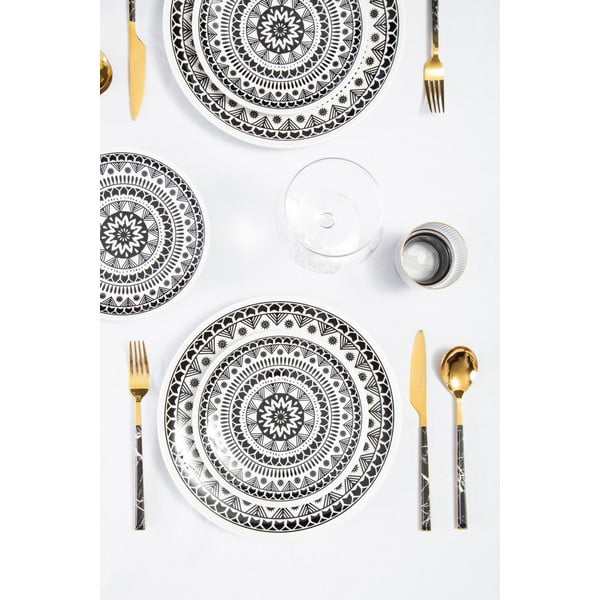 Fekete-aranyszínű acél evőeszköz készlet 16 db-os Avie – Premier Housewares-image-4