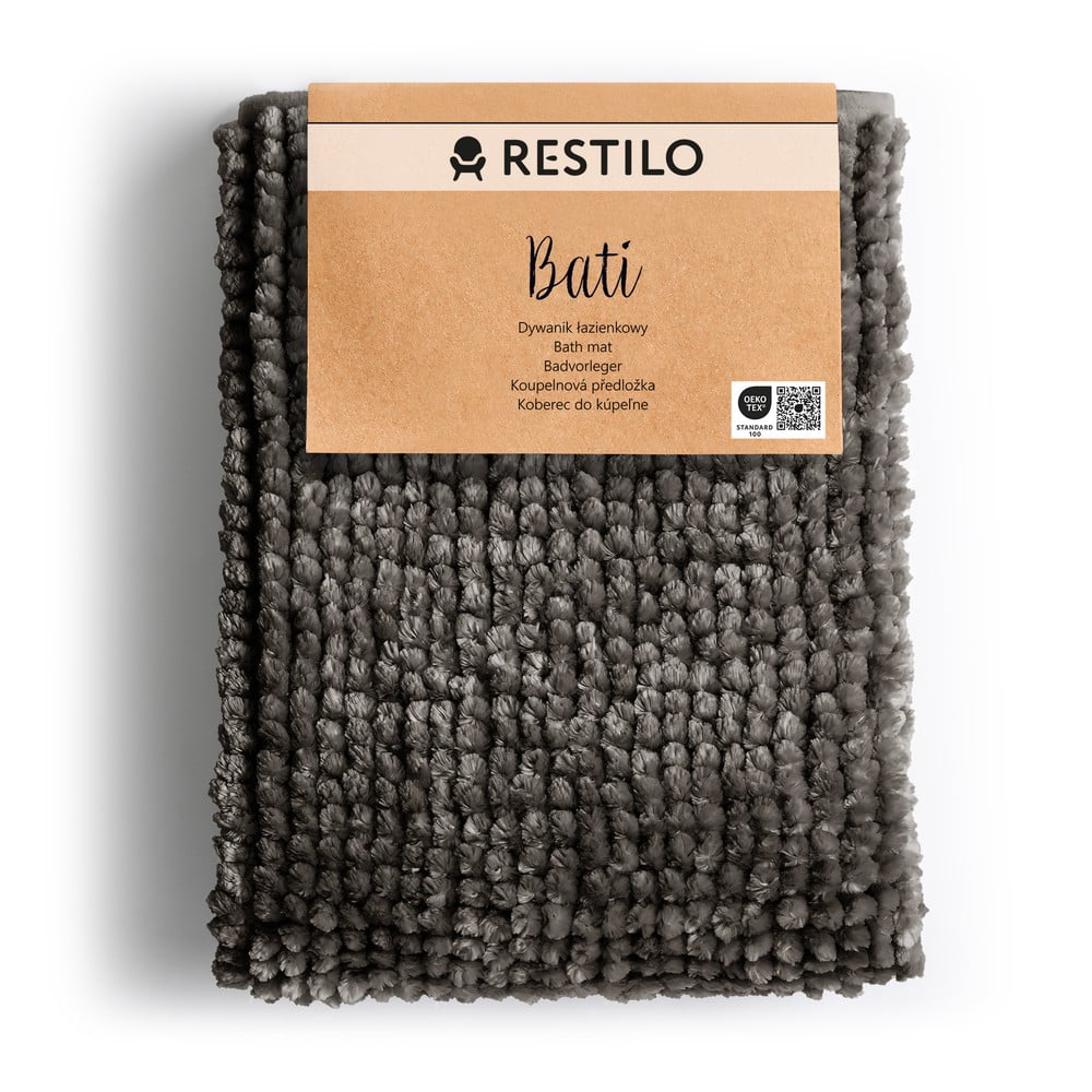 Sötétszürke fürdőszobai kilépő 50x70 cm Bati  Restilo