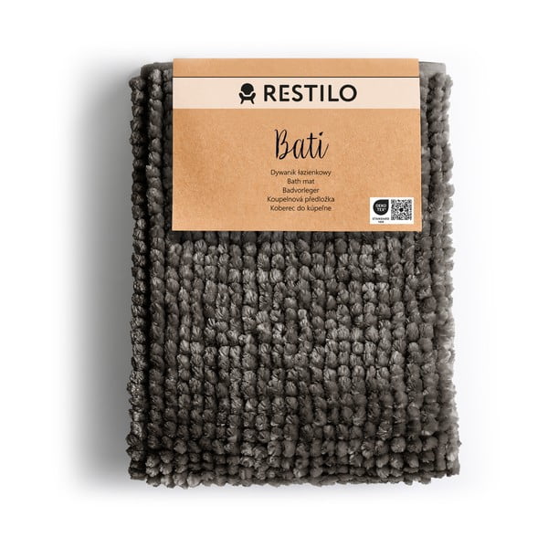 Sötétszürke fürdőszobai kilépő 50x70 cm Bati – Restilo