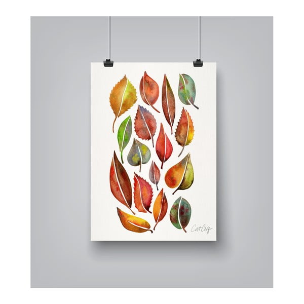 Fall Leaves Watercolour by Cat Coquillette 30 x 42 cm-es plakát