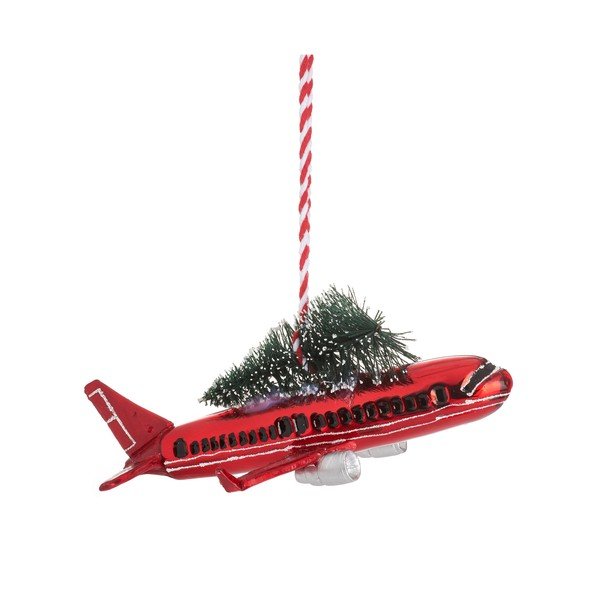 Kézzel készített karácsonyfadísz 5,5 cm Airplane – Sass & Belle