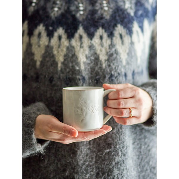 Krémszínű agyagkerámia bögre karácsonyi mintával 300 ml Winter – Bloomingville-image-2