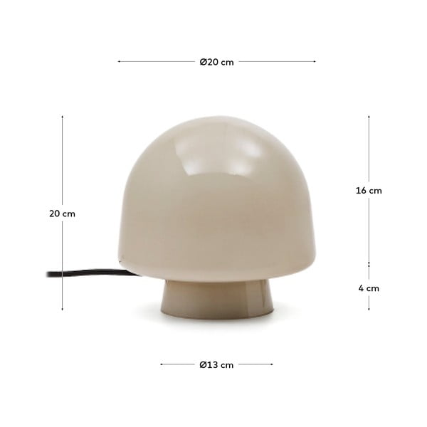 Szürkésbézs asztali lámpa üveg búrával (magasság 20 cm) Reig – Kave Home-image-4