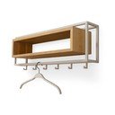 Natúr színű-szürkésbarna tölgyfa fali fogas polccal 78 cm School – Spinder Design