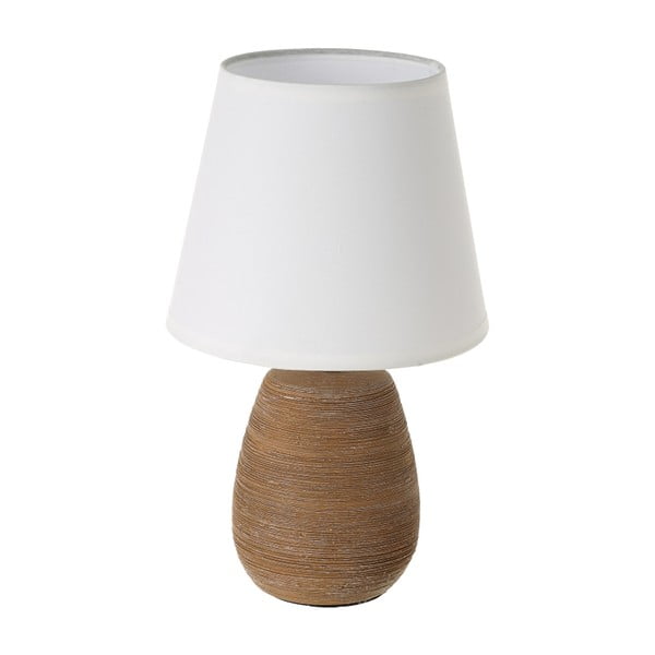 Barna kerámia asztali lámpa textil búrával (magasság 27,5 cm) – Casa Selección