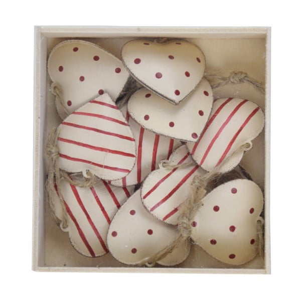 10 darabos szívalakú függő dekoráció szett dobozban - Ego Dekor