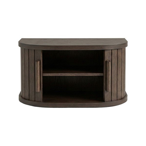 Sötét natúr színű függő éjjeliszekrény tölgyfa dekorral Meta – Unique Furniture-image-2