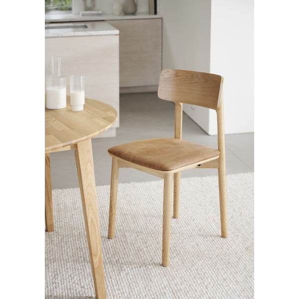 Konyakbarna-natúr színű bőr utánzat étkezőszék szett 2 db-os Wolcott – Rowico-image-1