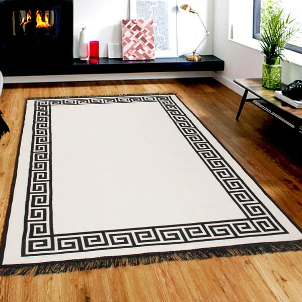 Justed bézs-fekete kétoldalas szőnyeg, 80 x 150 cm-image-1