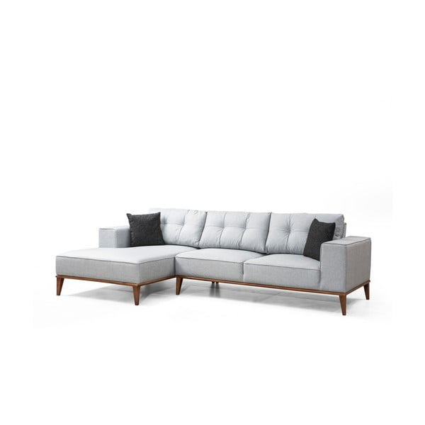 Világosszürke kinyitható sarokkanapé (bal oldali-heverő résszel) Montana – Balcab Home-image-3