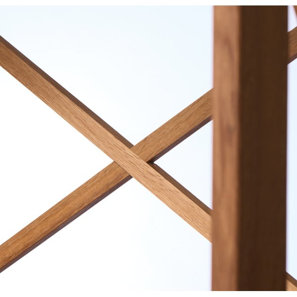 Natúr színű tölgyfa polcos állvány 70x198 cm X-Shelf – Unique Furniture-image-4