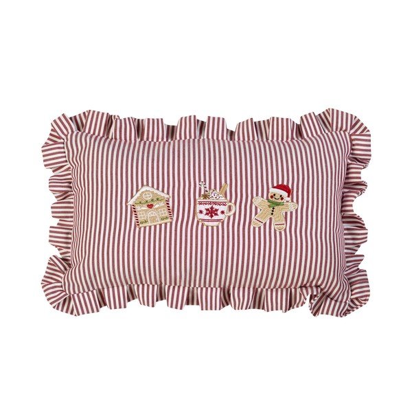 Díszpárna karácsonyi mintával 30x50 cm Christmas Gingerbread Stripe – Catherine Lansfield