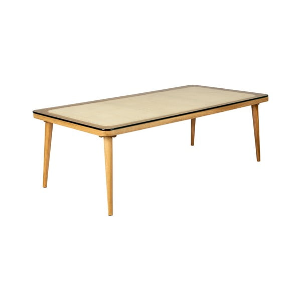 Natúr színű üveg dohányzóasztal 60x120 cm Haru – White Label-image-2