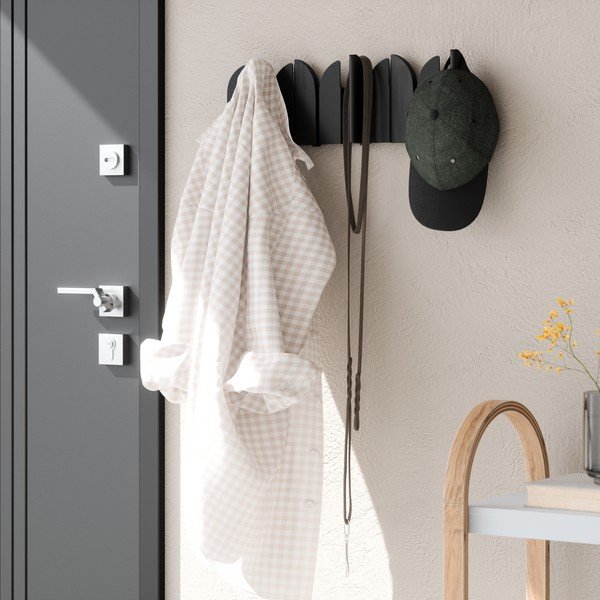 Matt fekete acél fali fogas 43 cm Saloon – Umbra-image-3