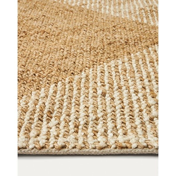 Bézs-krémszínű juta szőnyeg 160x230 cm Maelan – Kave Home-image-3