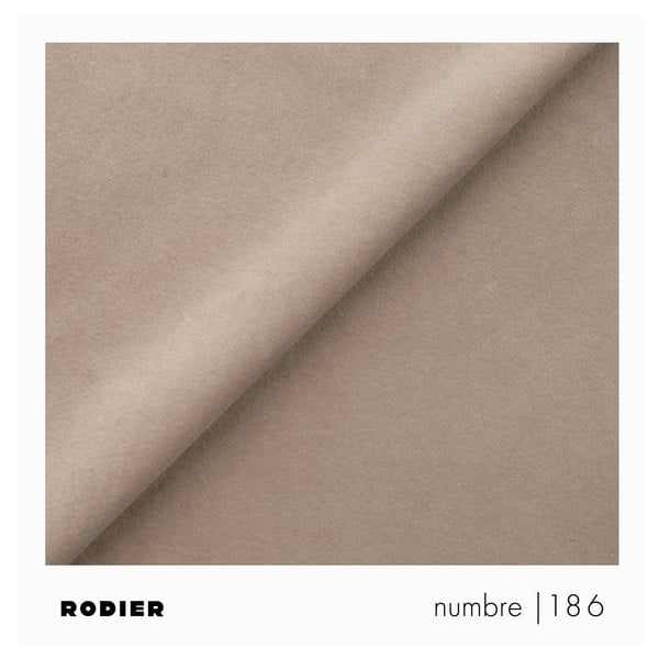 Bézs bársony kinyitható tárolóhelyes sarokkanapé (bal oldali-heverő résszel) Rene – Rodier-image-4