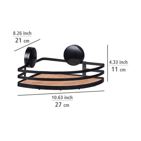 Alba fekete fürdőszobai sarokpolc - Wenko-image-3