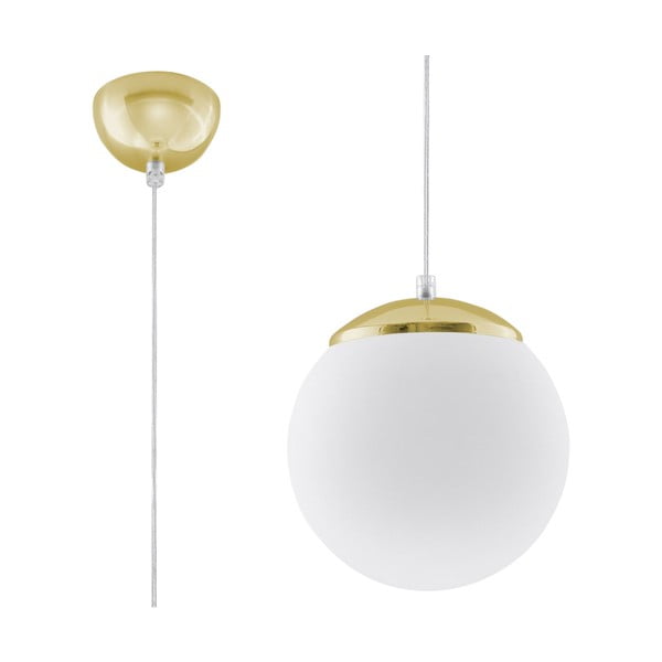 Aranyszínű függőlámpa üveg búrával ø 20 cm Cezab – Nice Lamps