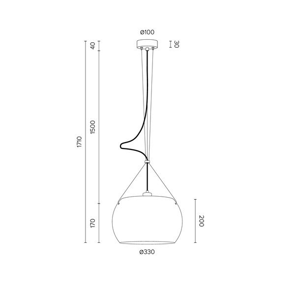 Momo Elementary Glossy S fekete függőlámpa, ⌀ 33 cm - Sotto Luce-image-2