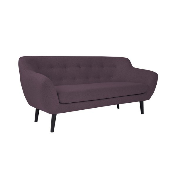 Piemont lila kétszemélyes kanapé barna lábakkal - Mazzini Sofas-image-3