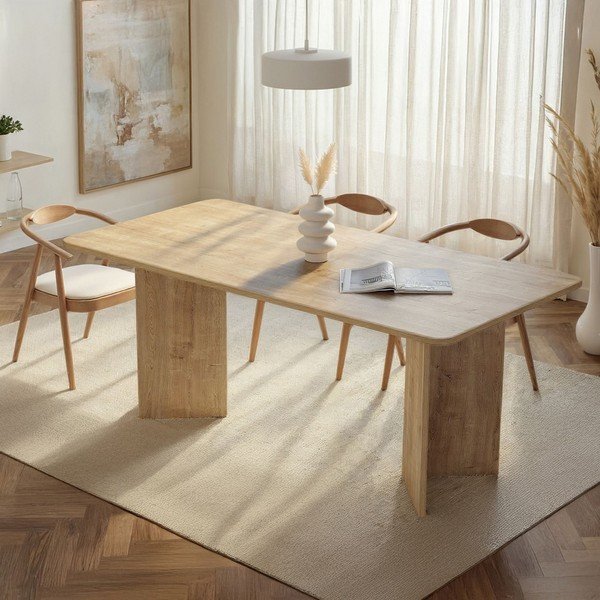 Étkezőasztal tölgyfa dekorral 90x180 cm Linza – Kalune Design-image-2