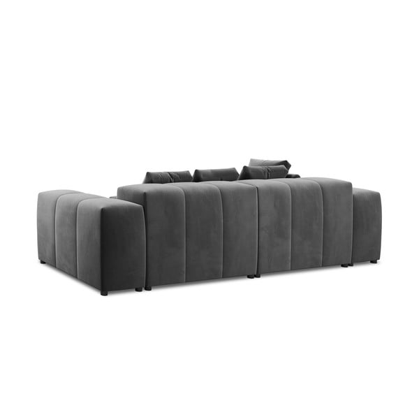 Szürke bársony sarokkanapé (variálható) Rome Velvet - Cosmopolitan Design-image-4