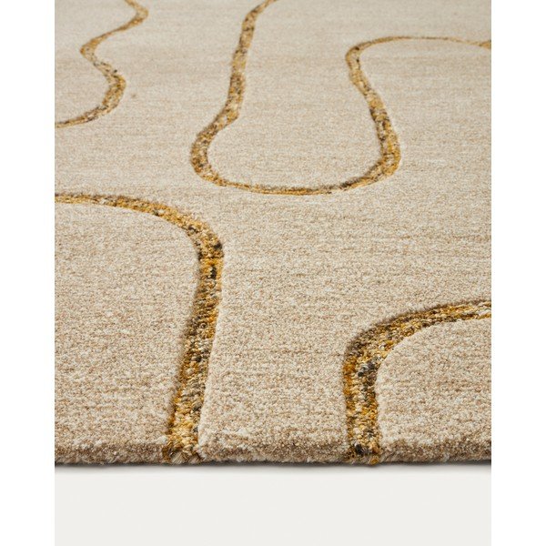 Bézs gyapjú szőnyeg 160x230 cm Magin – Kave Home-image-2