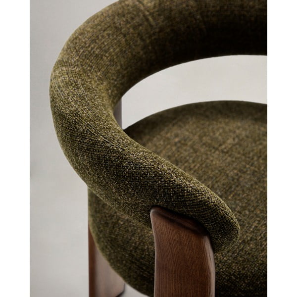 Khaki-barna kőrisfa karfás étkezőfotel Granite – Kave Home-image-3