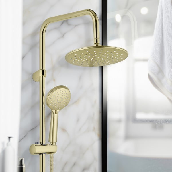 Matt aranyszínű rozsdamentes acél zuhanyszett 101 cm Young Line – Wenko-image-2