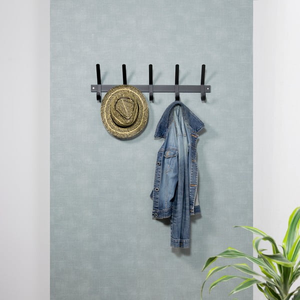 Fekete fém fali fogas 70 cm Dexter – Spinder Design-image-1