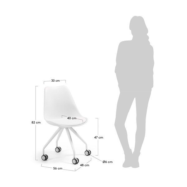 Lars fehér irodai szék - Kave Home-image-4