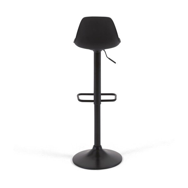 Matt fekete bőrutánzat állítható magasságú bárszék (ülésmagasság 60 cm) Orlando-T – Kave Home-image-4