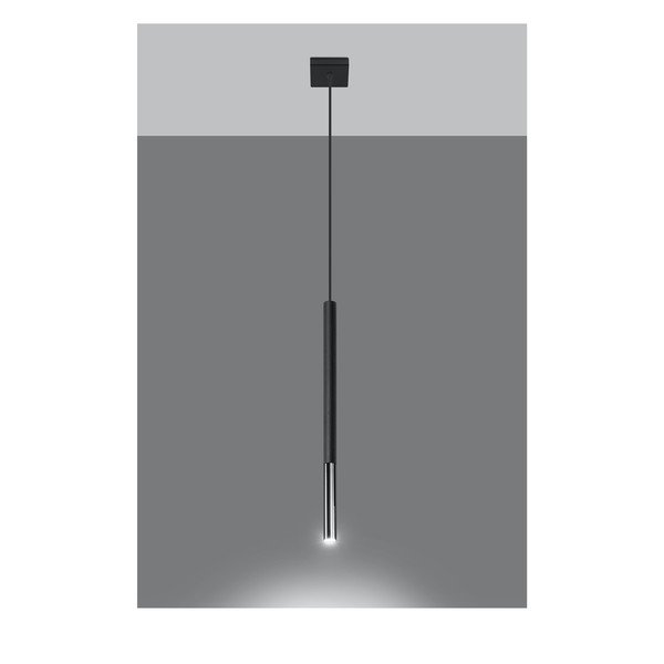 Fekete-ezüstszínű fém függőlámpa Asarot – Sollux-image-1