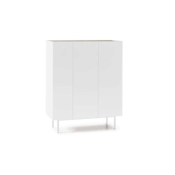 Fehér magas komód tölgyfa dekorral 95x120 cm Arista – Teulat-image-2