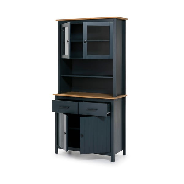 Sötétkék borovi fenyő tálalószekrény 90x180 cm Miranda – Marckeric-image-3