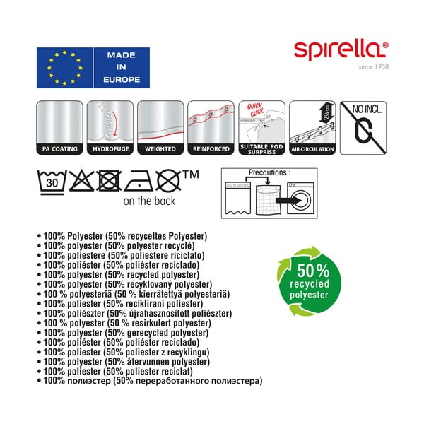 Zuhanyfüggöny 180x200 cm Teiva – Spirella-image-3