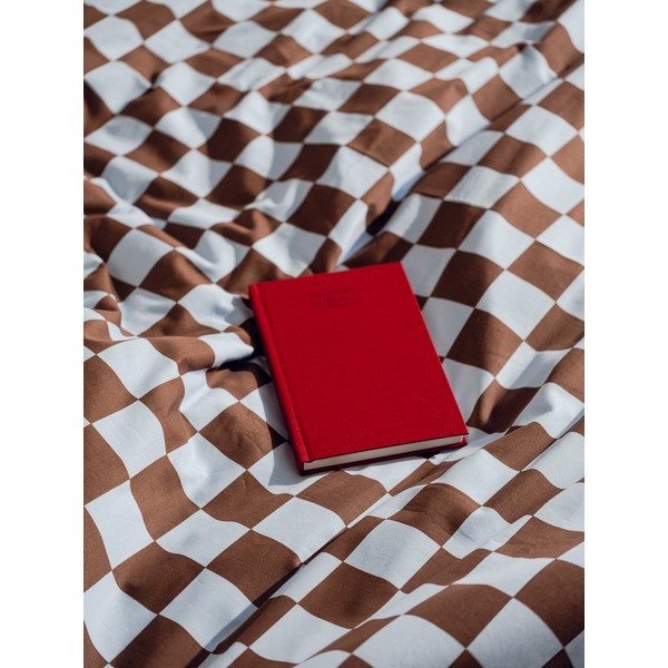 Világoskék-barna egyszemélyes pamut-szatén paplanhuzat 140x200 cm Plu – noo.ma-image-2