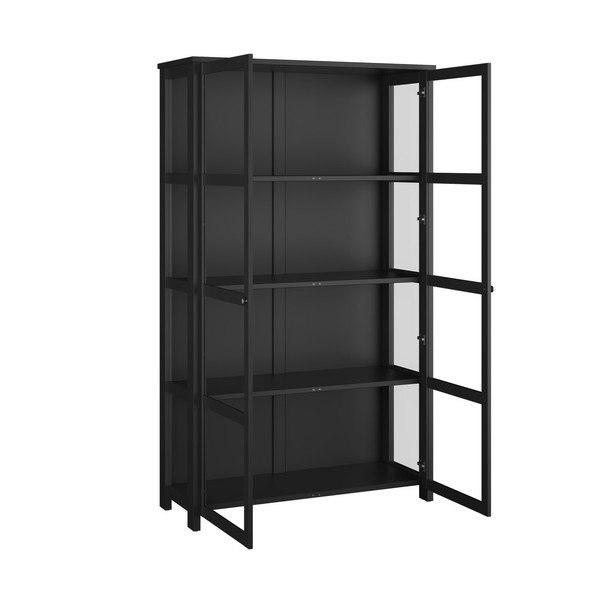 Fekete tálalószekrény 124x210 cm Excellent - Tvilum-image-4