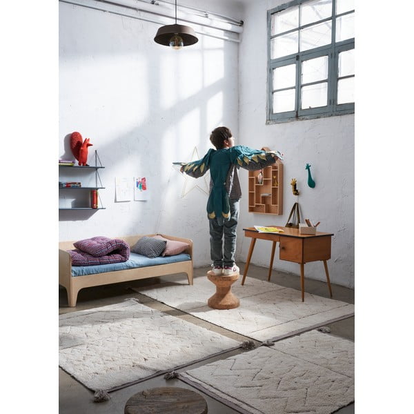 Krémszínű mosható kézi szövésű pamut szőnyeg 90x130 cm Azteca – Lorena Canals-image-4