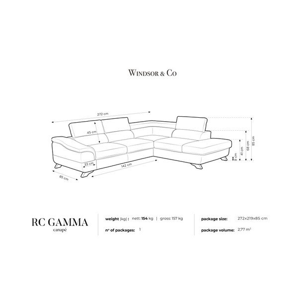 Gamma szürke kihúzható kanapé tárolóval - Windsor & Co Sofas-image-4