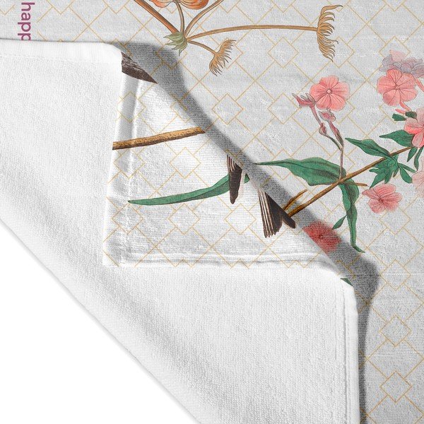 Fehér fürdőlepedő 70x150 cm Blooming – Happy Friday-image-3