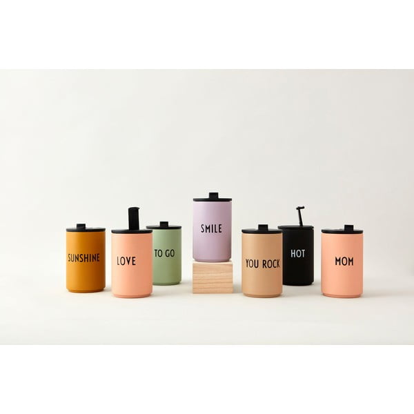 Rózsaszín-bézs termobögre 350 ml Mom – Design Letters-image-3