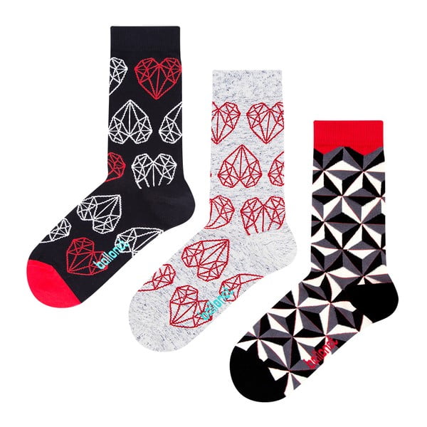 Black & White 3 pár zokni ajándékcsomagolásban, méret 41 - 46 - Ballonet Socks