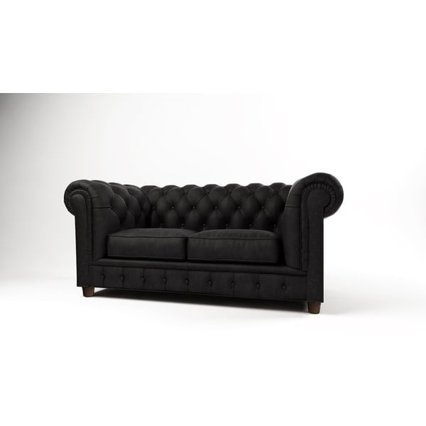 Fekete bársony kanapé 178 cm Cambridge – Ropez