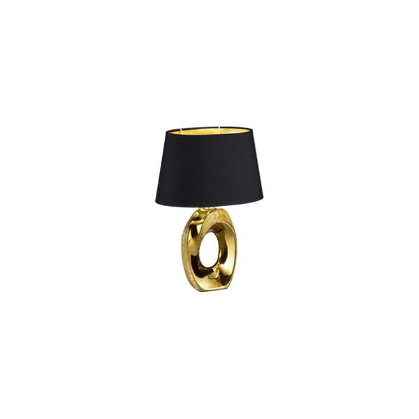 Taba fekete-aranyszínű kerámia-szövet asztali lámpa, magasság 33 cm - Trio