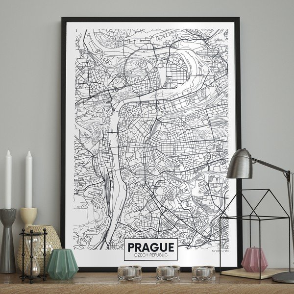 Kép 70x100 cm Map Prague – DecoKing-image-1