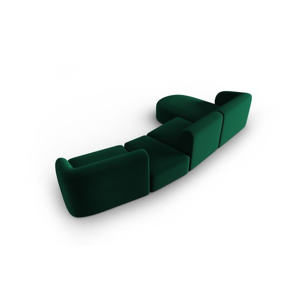 Zöld bársony sarokkanapé (bal oldali-heverő résszel) Paolo – Milo Casa-image-3